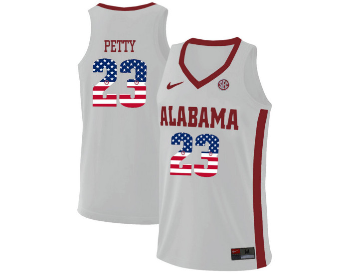 Alabama Crimson Tide #23 John Petty Authentic College Basketball Jersey White