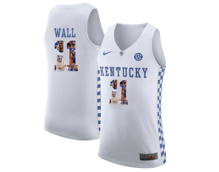 Youth Kentucky Wildcats #11 John Wall Replica College Basketball Jersey White