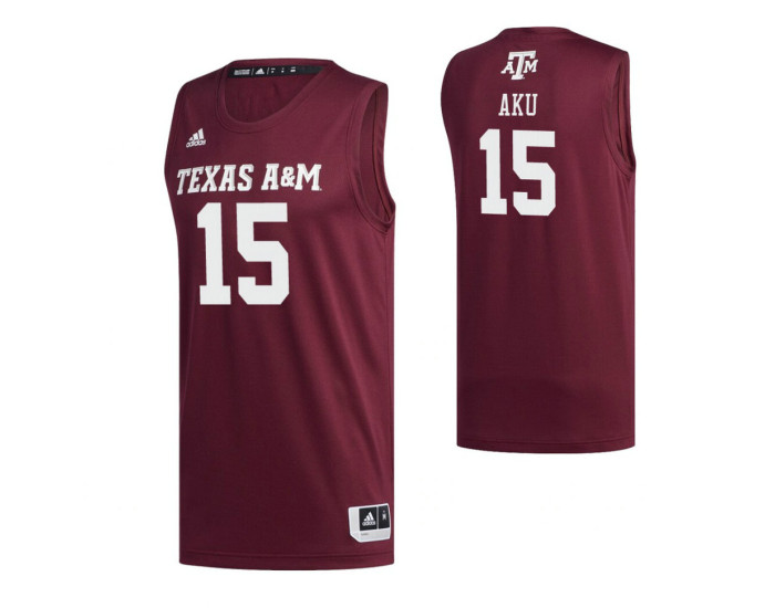 Youth Texas A&amp;M Aggies 15 Jonathan Aku Replica College Basketball Jersey Maroon