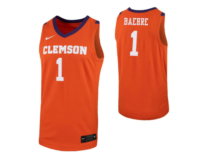 Clemson Tigers #1 Jonathan Baehre Orange Authentic College Basketball Jersey