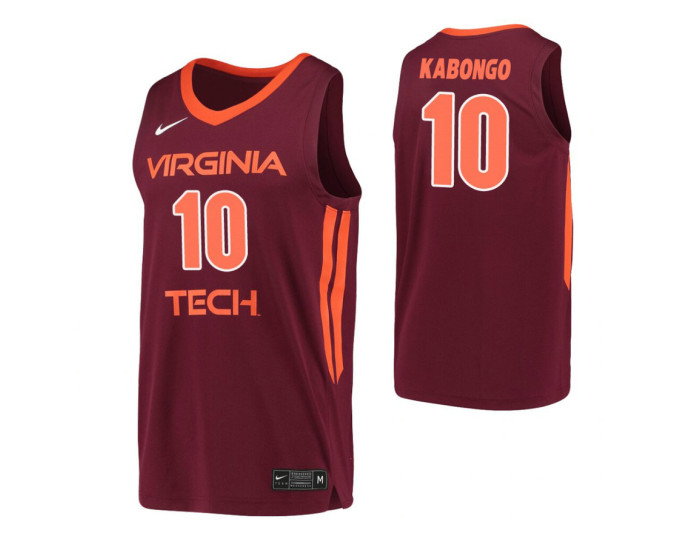 Virginia Tech Hokies #10 Jonathan Kabongo Maroon Authentic College Basketball Jersey