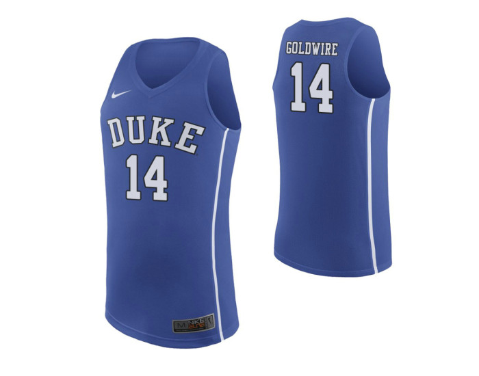 Duke Blue Devils #14 Jordan Goldwire Authentic College Basketball Jersey Royal