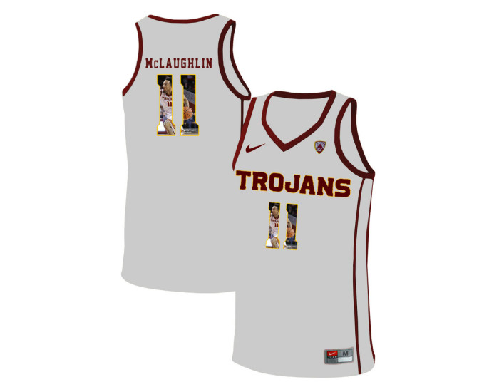 Youth USC Trojans #11 Jordan McLaughlin Replica College Basketball Jersey White
