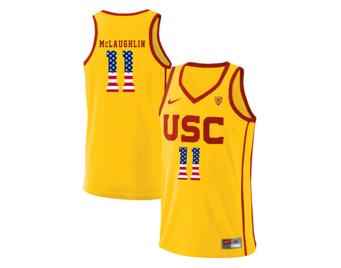 Youth USC Trojans #11 Jordan McLaughlin Replica College Basketball Jersey Yellow