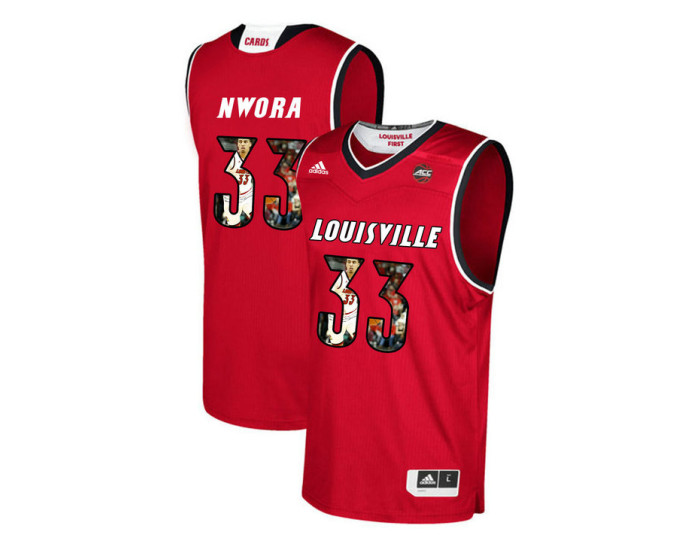 Youth Louisville Cardinals #33 Jordan Nwora Replica College Basketball Jersey Red