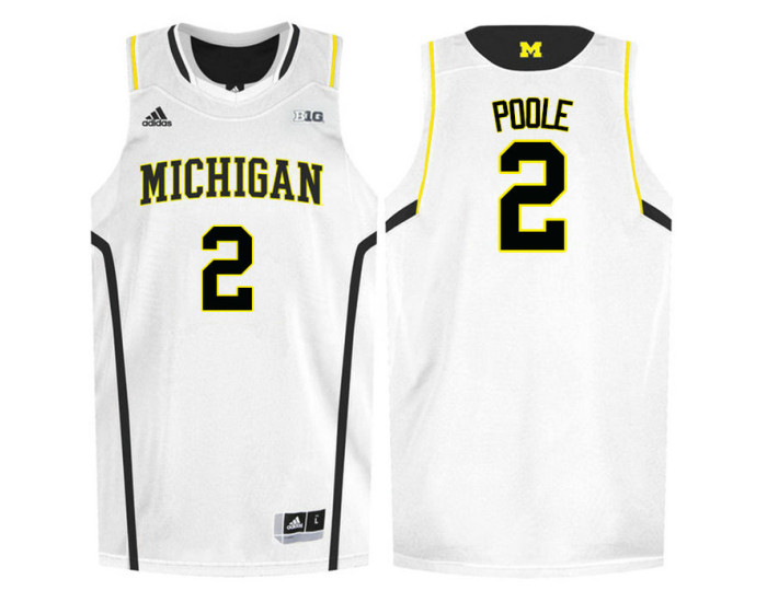 Youth Michigan Wolverines #2 Jordan Poole Authentic College Basketball Jersey White