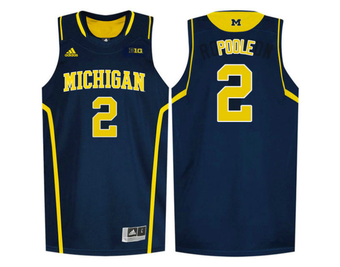 Youth Michigan Wolverines #2 Jordan Poole Authentic College Basketball Jersey Navy