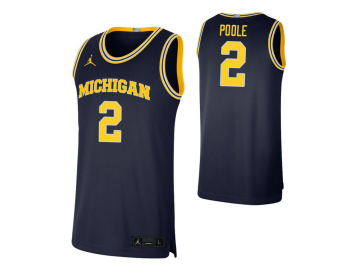 Youth Michigan Wolverines #2 Jordan Poole Navy Replica College Basketball Jersey