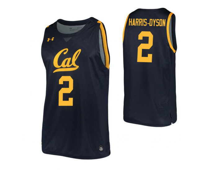 Juhwan Harris-Dyson Authentic College Basketball Jersey Navy California Golden Bears