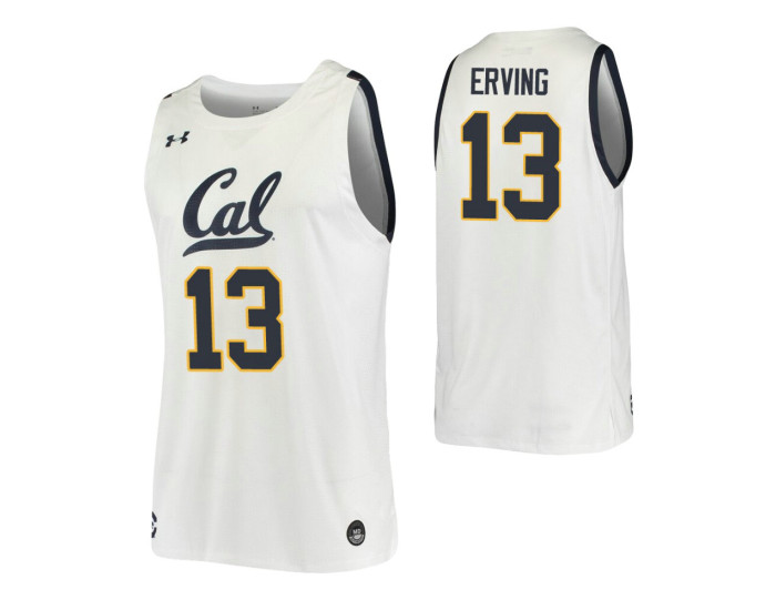 Jules Erving Authentic College Basketball Jersey White California Golden Bears