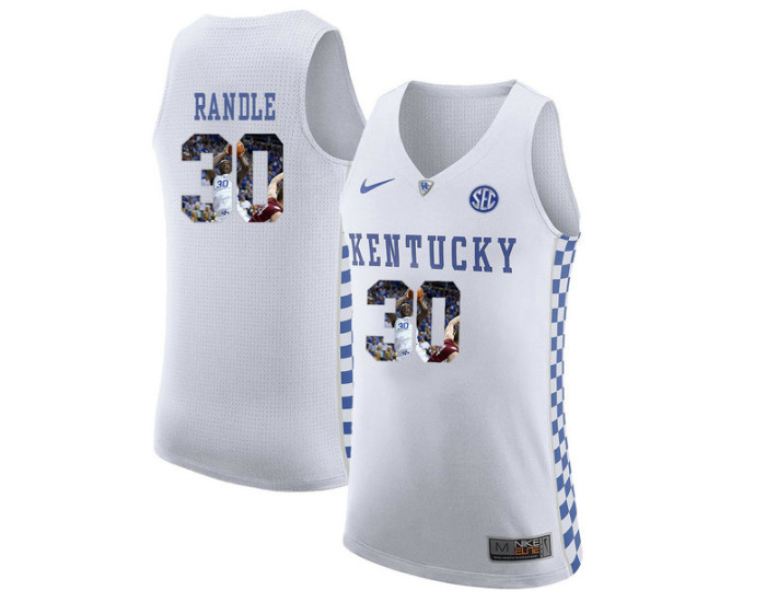 Kentucky Wildcats #30 Julius Randle Replica College Basketball Jersey White