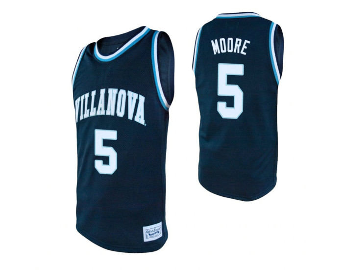 Villanova Wildcats #5 Justin Moore Navy Authentic College Basketball Jersey