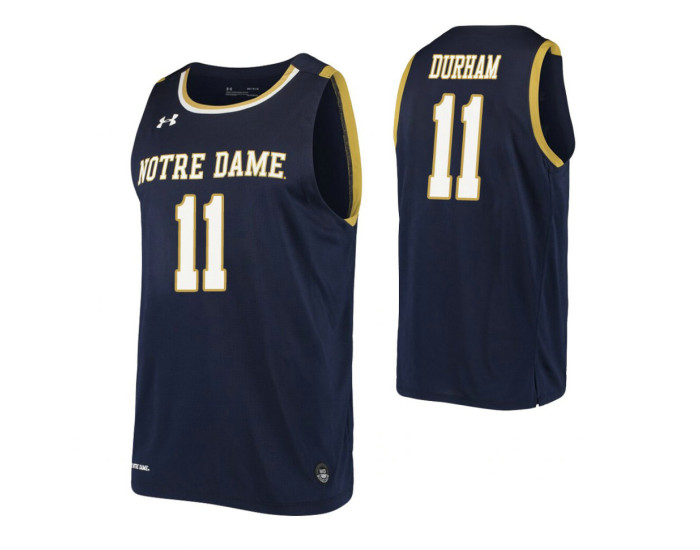 Notre Dame Fighting Irish #11 Juwan Durham Navy Authentic College Basketball Jersey