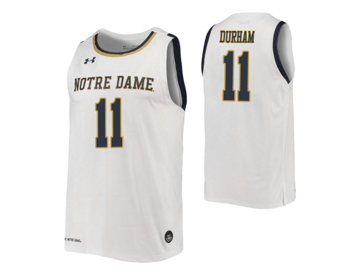 Youth Notre Dame Fighting Irish #11 Juwan Durham White Replica College Basketball Jersey