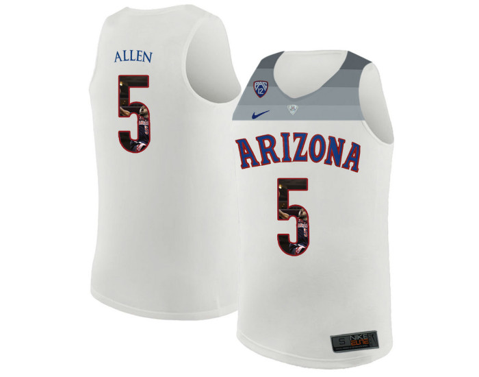 Youth Arizona Wildcats #5 Kadeem Allen Authentic College Basketball Jersey White