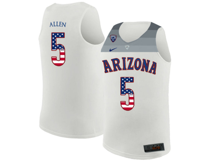 Youth Arizona Wildcats #5 Kadeem Allen Authentic College Basketball Jersey White