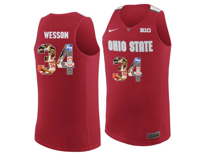Youth Ohio State Buckeyes #34 Kaleb Wesson Authentic College Basketball Jersey Red