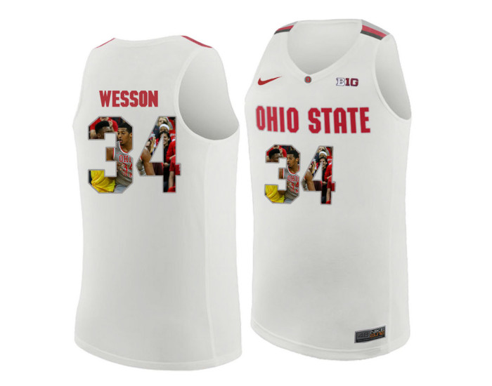 Youth Ohio State Buckeyes #34 Kaleb Wesson Authentic College Basketball Jersey White