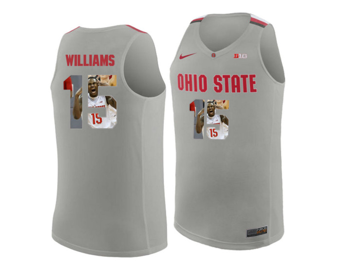 Ohio State Buckeyes #15 Kam Williams Authentic College Basketball Jersey Gray