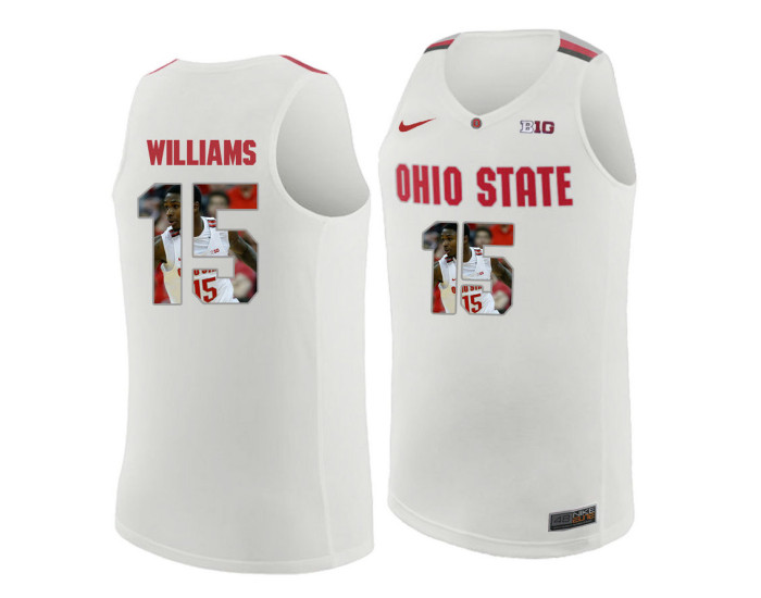 Youth Ohio State Buckeyes #15 Kam Williams Authentic College Basketball Jersey White