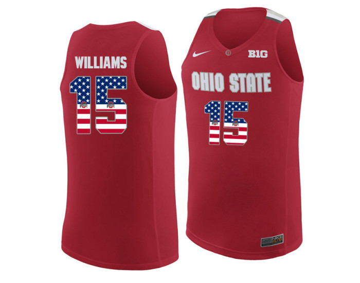 Ohio State Buckeyes #15 Kam Williams Authentic College Basketball Jersey Red