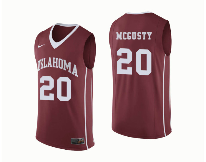 Oklahoma Sooners #20 Kameron McGusty Replica College Basketball Jersey Crimson