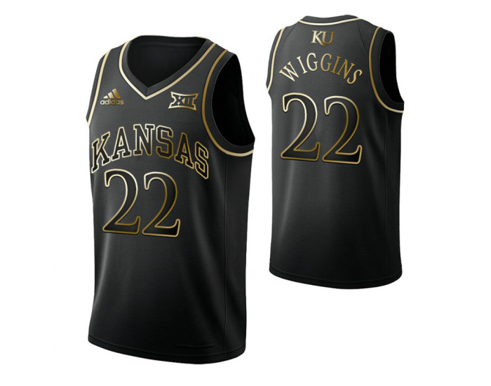 Kansas Jayhawks #22 Andrew Wiggins Black Authentic College Basketball Jersey