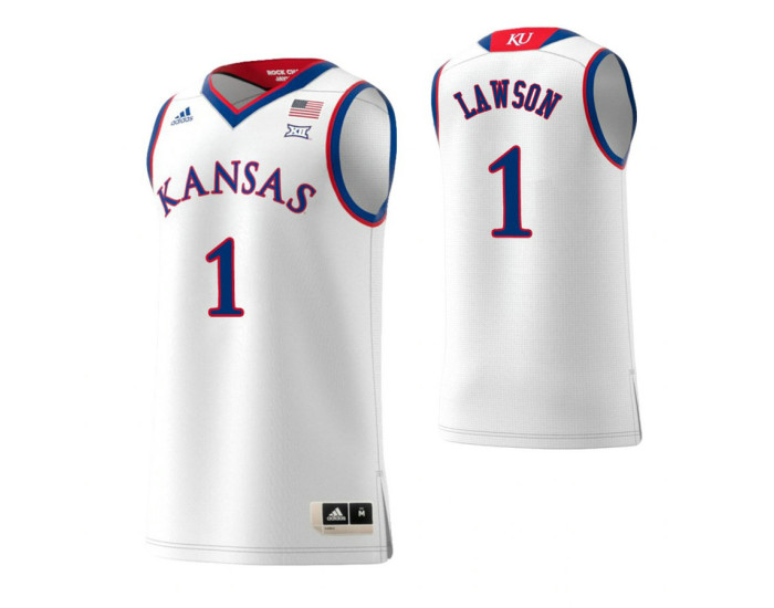 Kansas Jayhawks #1 Dedric Lawson Authentic College Basketball Jersey White