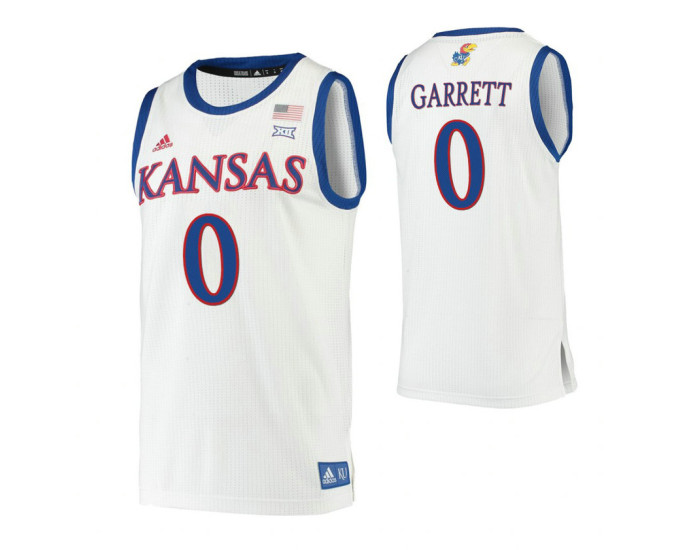 Youth Kansas Jayhawks #0 Marcus Garrett White Authentic College Basketball Jersey