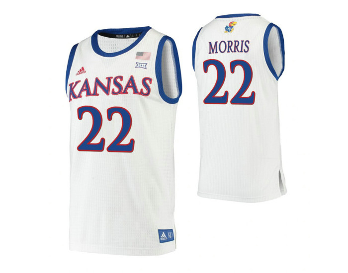 Kansas Jayhawks #22 Marcus Morris White Authentic College Basketball Jersey