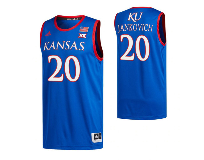 Kansas Jayhawks #20 Michael Jankovich Royal Authentic College Basketball Jersey