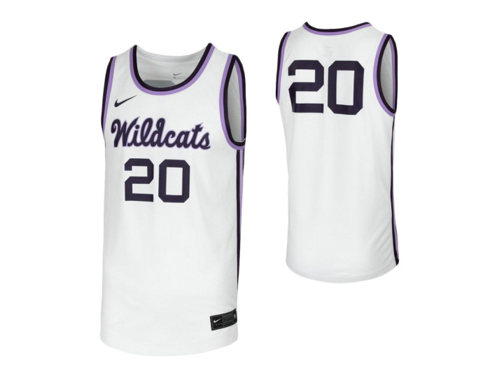 Kansas State Wildcats #20 Authentic College Basketball Jersey White