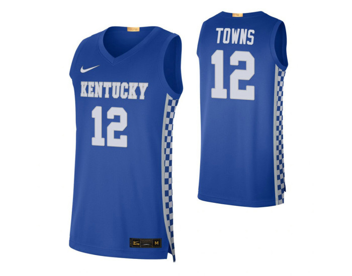 Kentucky Wildcats #12 Karl-Anthony Towns Royal Authentic College Basketball Jersey