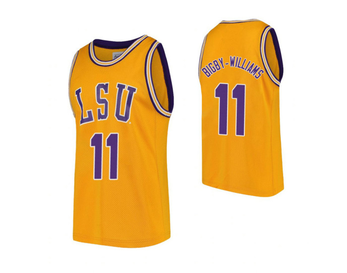 Youth LSU Tigers Kavell Bigby-Williams Replica College Basketball Jersey Gold