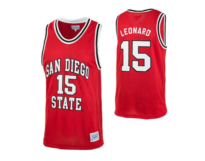 San Diego State Aztecs #15 Kawhi Leonard Replica College Basketball Jersey Red