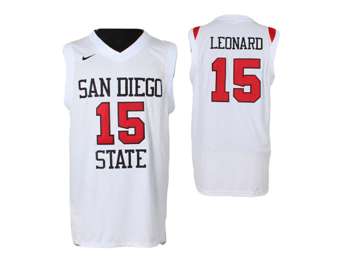 Youth San Diego State Aztecs #15 Kawhi Leonard Replica College Basketball Jersey White