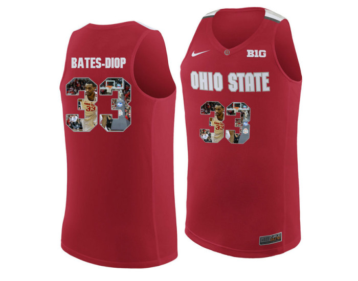 Ohio State Buckeyes #33 Keita Bates-Diop Authentic College Basketball Jersey Red