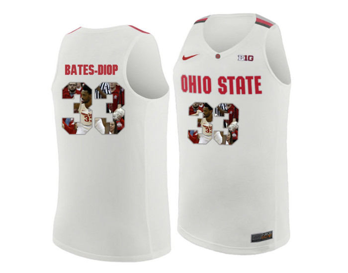 Youth Ohio State Buckeyes #33 Keita Bates-Diop Authentic College Basketball Jersey White