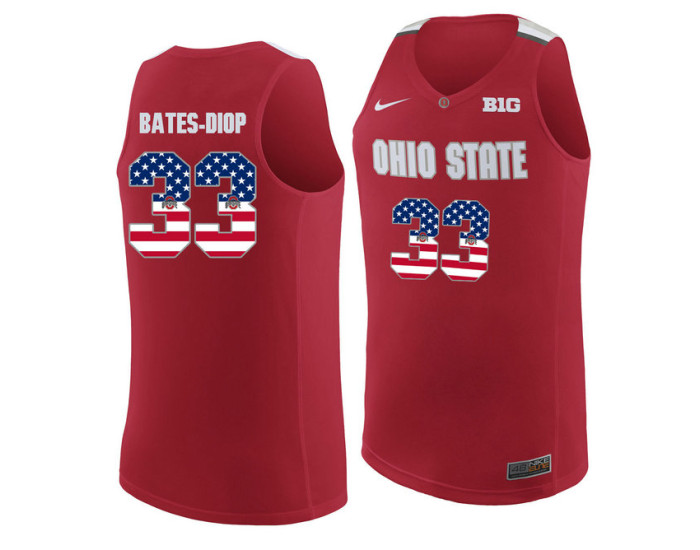 Ohio State Buckeyes #33 Keita Bates-Diop Authentic College Basketball Jersey Red