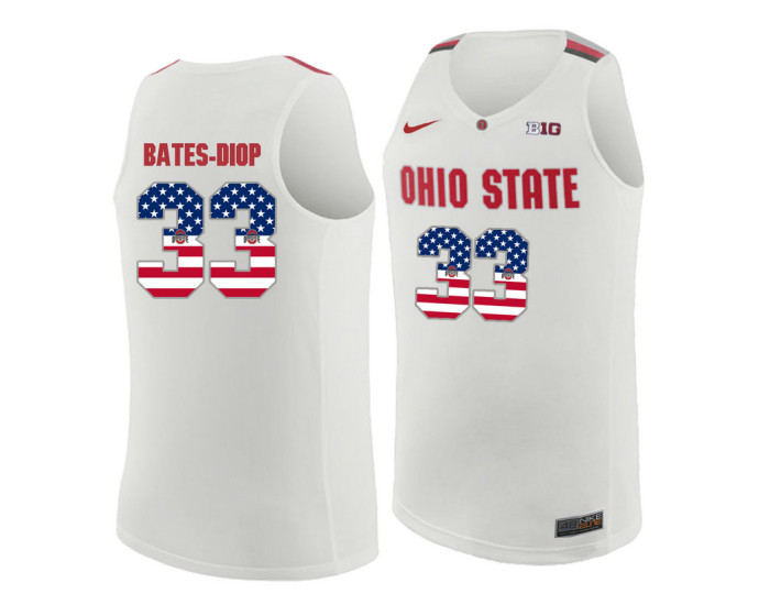 Youth Ohio State Buckeyes #33 Keita Bates-Diop Authentic College Basketball Jersey White