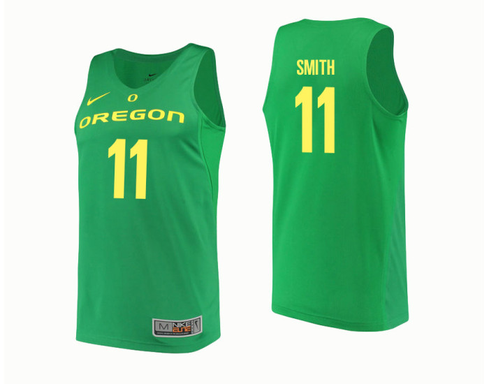 Oregon Ducks #11 Keith Smith Replica College Basketball Jersey Green