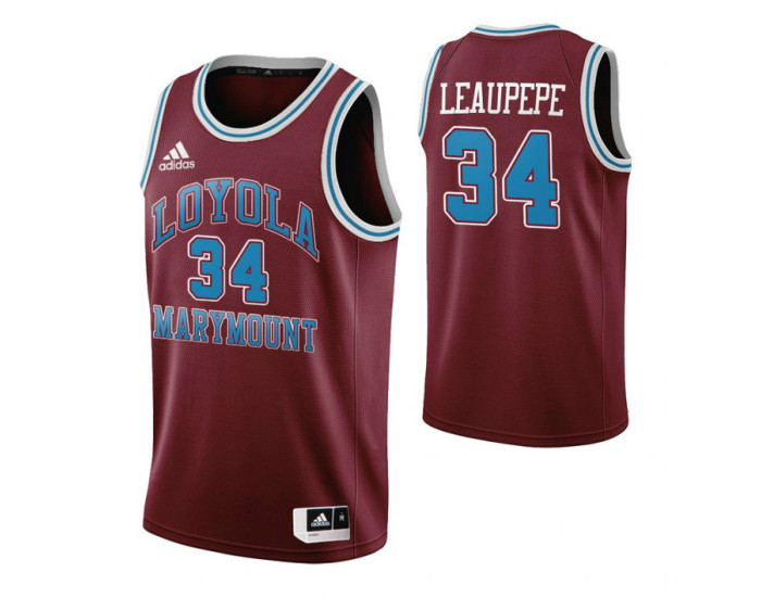 Youth Loyola Marymount Lions 34 Keli Leaupepe Throwback Authentic College Basketball Jersey Wine