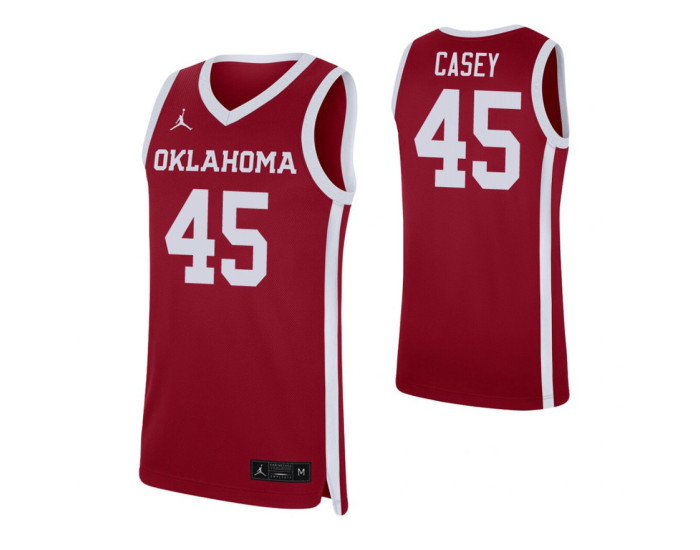 Youth Oklahoma Sooners #45 Keller Casey Crimson Replica College Basketball Jersey