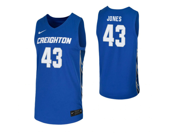 Youth Creighton Bluejays #43 Kelvin Jones Royal Authentic College Basketball Jersey