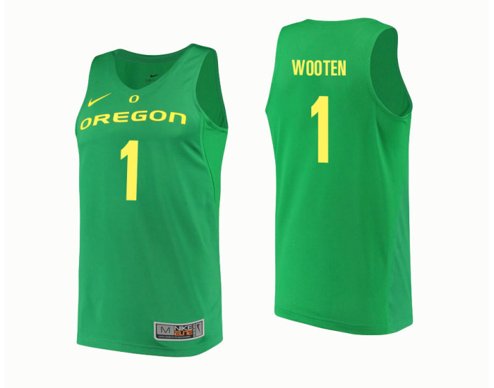 Youth Oregon Ducks #1 Kenny Wooten Replica College Basketball Jersey Green