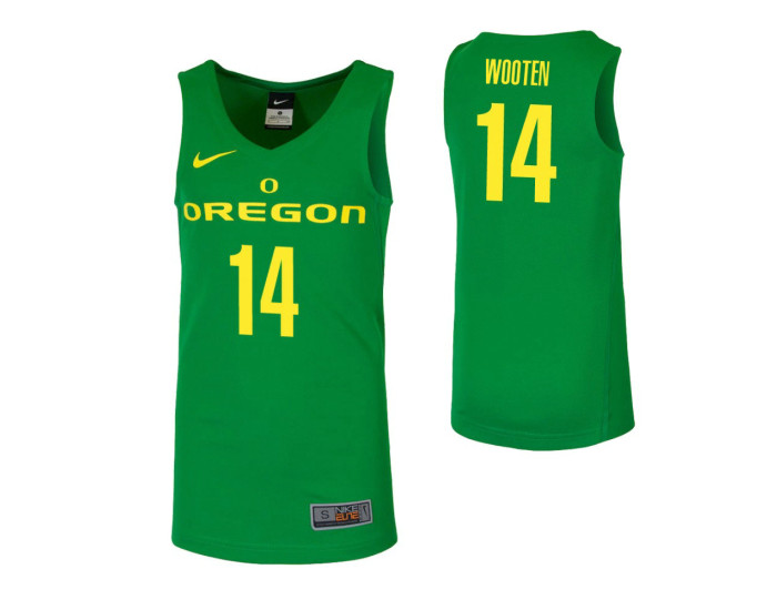 Oregon Ducks #14 Kenny Wooten Green Replica College Basketball Jersey