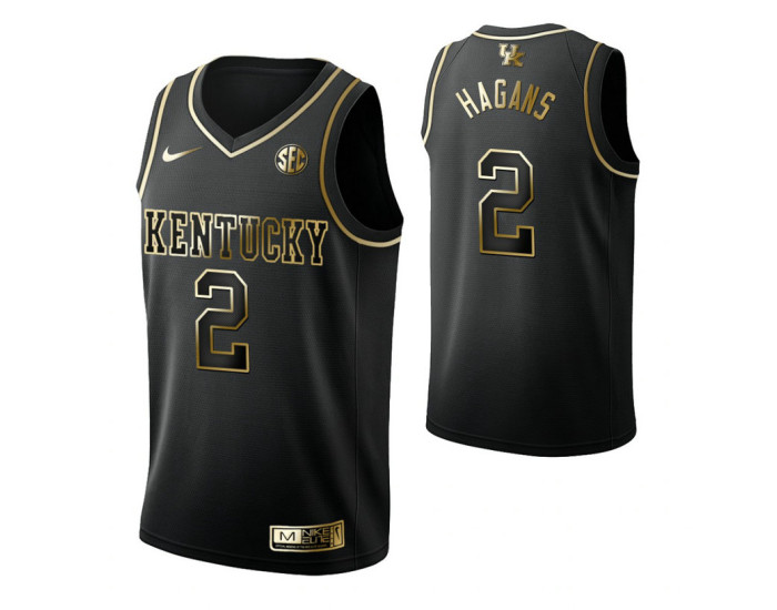 Ashton Hagans Kentucky Wildcats Black Golden Edition Replica College Basketball Jersey
