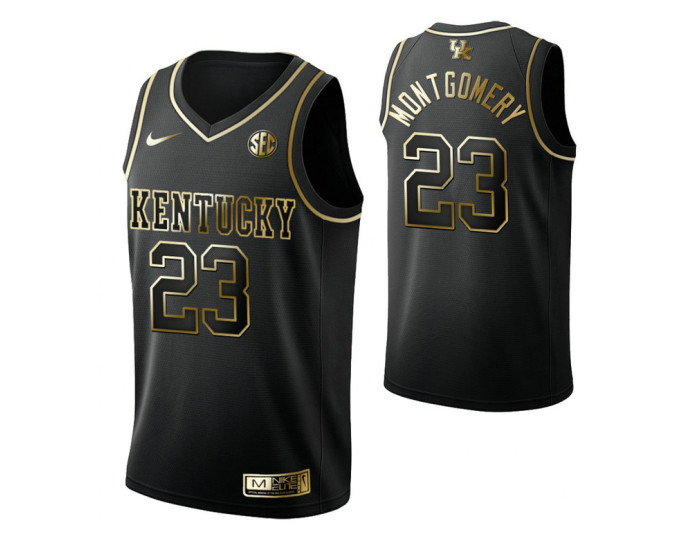 Kentucky Wildcats #23 EJ Montgomery Black Replica College Basketball Jersey