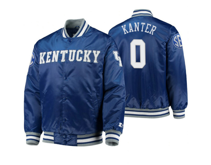 Kentucky Wildcats Enes Kanter Royal O-Line Varsity Full-Button Satin Jacket