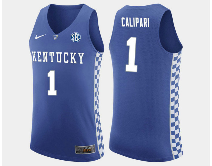Youth Kentucky Wildcats #1 John Calipari Blue Road Authentic College Basketball Jersey